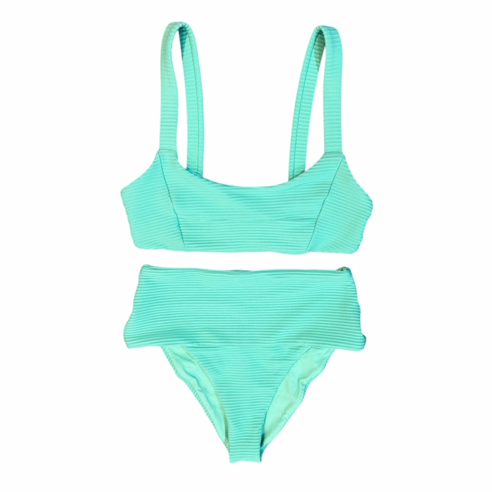 Mint Green Ribbed Strappy Back Bikini Set | Teen Small / Women’s XS–S (No Tag)